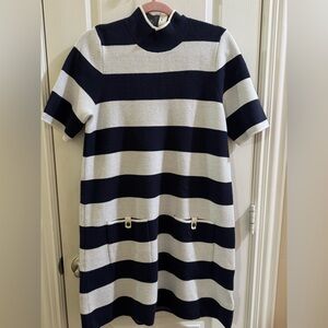 Maeve Navy and White Striped Mini Dress
